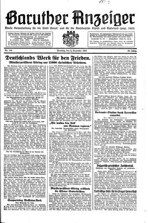 Baruther Anzeiger vom 04.12.1934