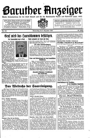 Baruther Anzeiger vom 06.12.1934