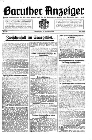 Baruther Anzeiger vom 18.12.1934