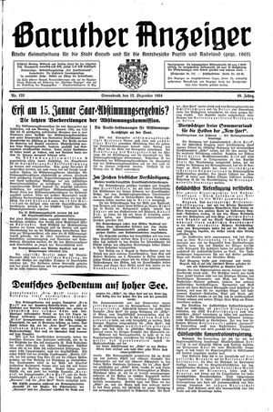 Baruther Anzeiger vom 22.12.1934