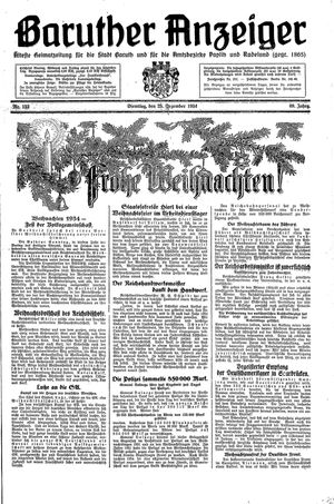 Baruther Anzeiger vom 25.12.1934