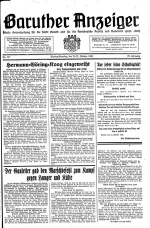 Baruther Anzeiger vom 21.10.1935