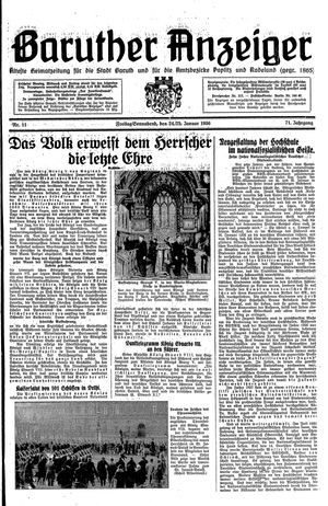 Baruther Anzeiger vom 24.01.1936