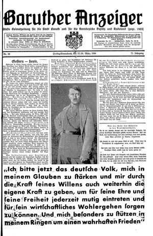 Baruther Anzeiger vom 27.03.1936