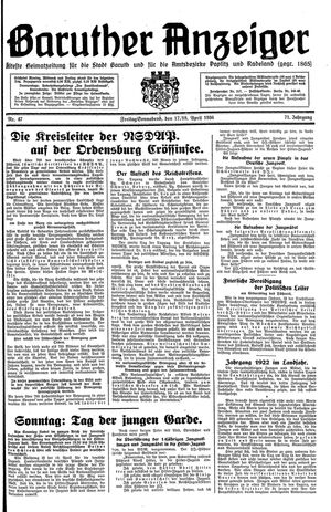 Baruther Anzeiger vom 17.04.1936
