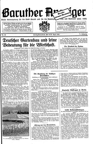 Baruther Anzeiger vom 24.04.1936