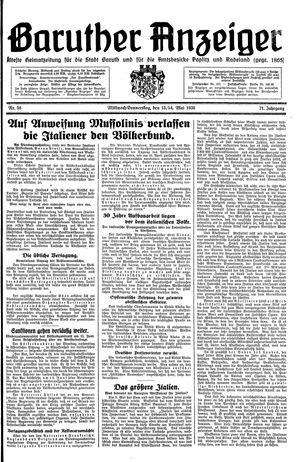 Baruther Anzeiger vom 13.05.1936
