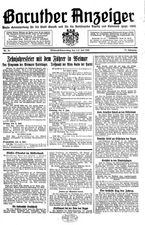 Baruther Anzeiger vom 01.07.1936