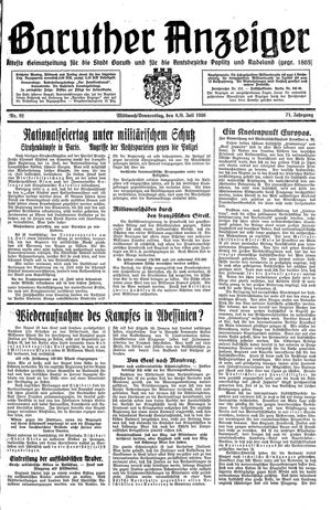 Baruther Anzeiger vom 08.07.1936