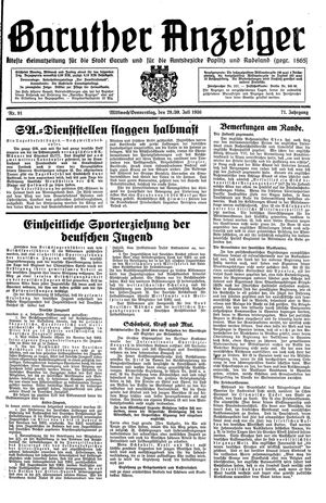 Baruther Anzeiger vom 29.07.1936