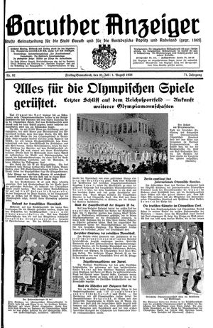 Baruther Anzeiger vom 31.07.1936