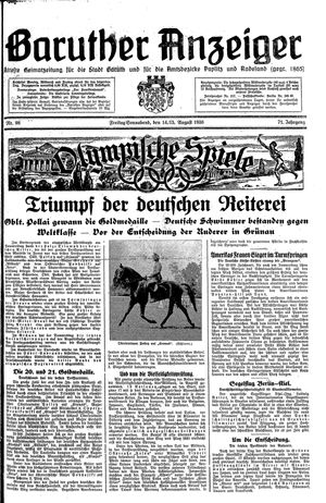 Baruther Anzeiger vom 14.08.1936