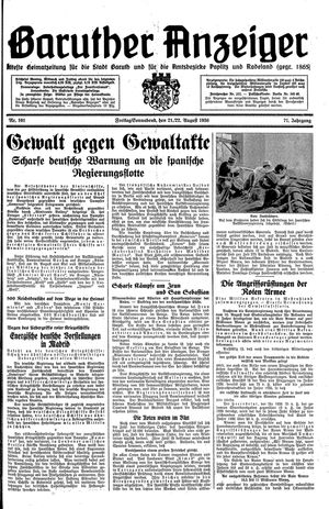 Baruther Anzeiger vom 21.08.1936