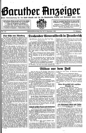 Baruther Anzeiger vom 16.09.1936