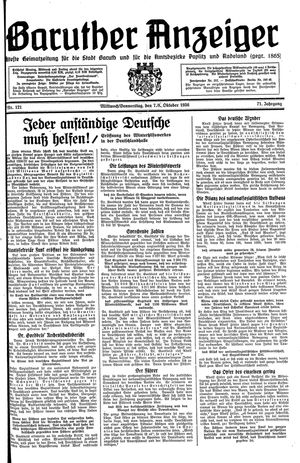 Baruther Anzeiger vom 07.10.1936