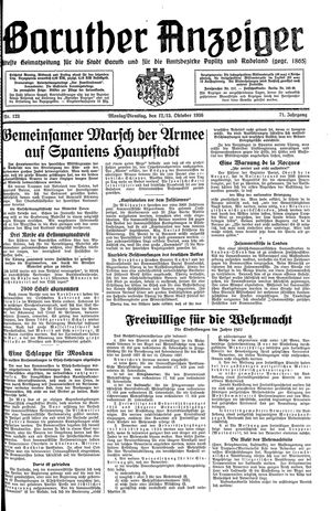 Baruther Anzeiger vom 12.10.1936