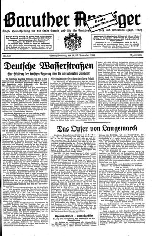 Baruther Anzeiger vom 16.11.1936