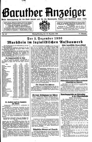 Baruther Anzeiger vom 07.12.1936