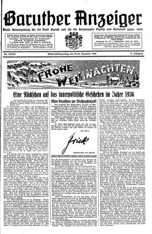 Baruther Anzeiger vom 23.12.1936