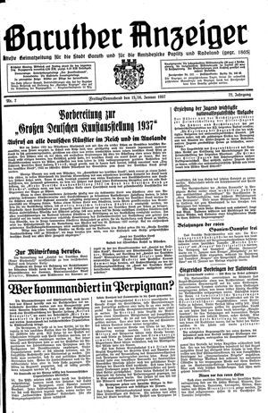 Baruther Anzeiger vom 15.01.1937