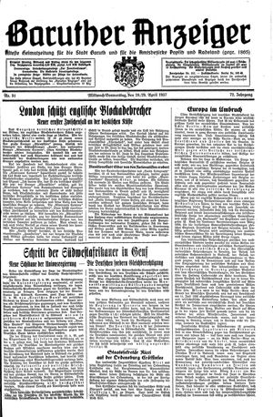 Baruther Anzeiger vom 28.04.1937