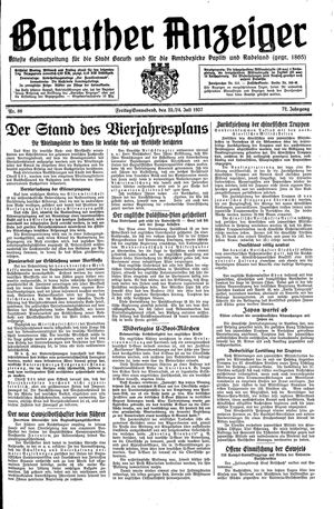 Baruther Anzeiger vom 23.07.1937