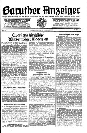 Baruther Anzeiger vom 06.08.1937