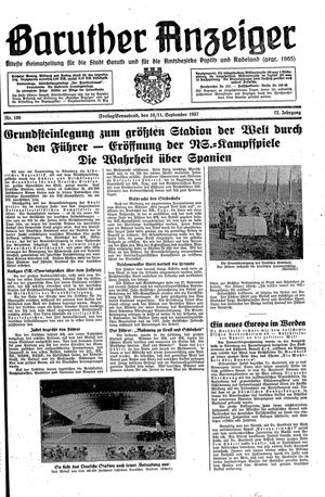 Baruther Anzeiger vom 10.09.1937