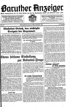 Baruther Anzeiger vom 22.09.1937