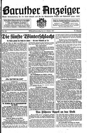 Baruther Anzeiger vom 06.10.1937
