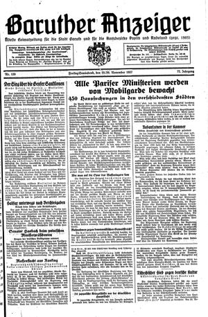 Baruther Anzeiger vom 19.11.1937