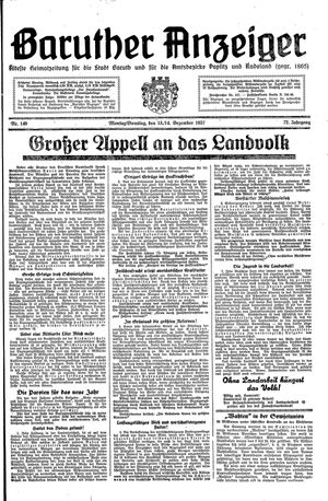 Baruther Anzeiger vom 13.12.1937