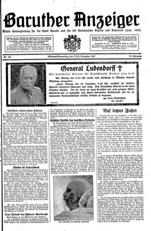 Baruther Anzeiger vom 22.12.1937