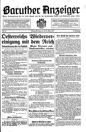 Baruther Anzeiger vom 14.03.1938