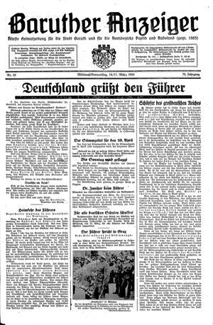 Baruther Anzeiger vom 16.03.1938