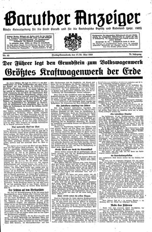 Baruther Anzeiger vom 27.05.1938
