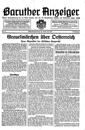 Baruther Anzeiger vom 29.06.1938