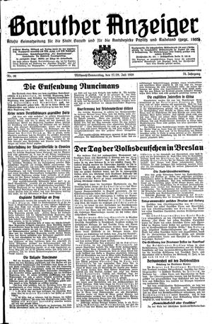Baruther Anzeiger vom 27.07.1938