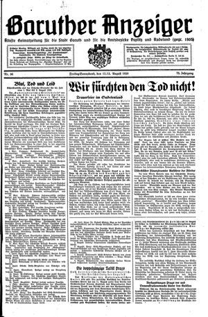 Baruther Anzeiger vom 12.08.1938