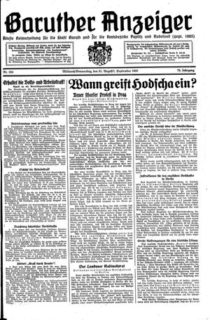 Baruther Anzeiger vom 31.08.1938
