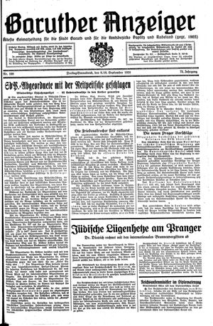 Baruther Anzeiger vom 09.09.1938