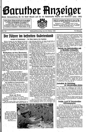 Baruther Anzeiger vom 05.10.1938