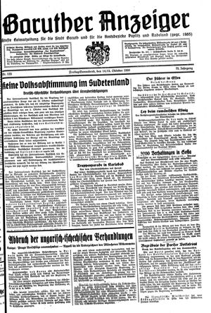 Baruther Anzeiger vom 14.10.1938