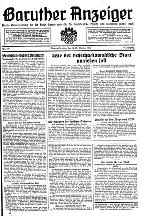 Baruther Anzeiger vom 24.10.1938