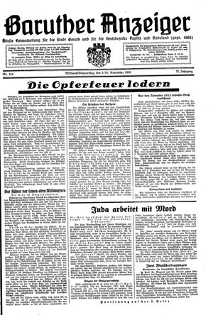 Baruther Anzeiger vom 09.11.1938