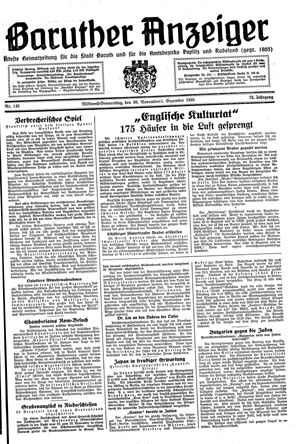 Baruther Anzeiger vom 30.11.1938