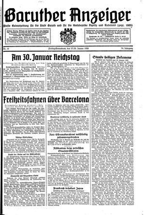 Baruther Anzeiger vom 27.01.1939