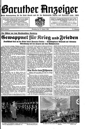 Baruther Anzeiger vom 31.01.1939