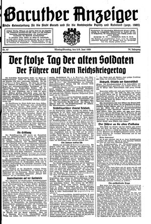 Baruther Anzeiger vom 05.06.1939