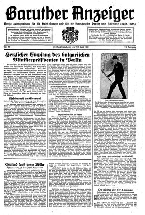 Baruther Anzeiger vom 07.07.1939